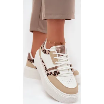 Dámské tenisky Dámské Tenisky Na Platformě Big Star SS274357 Leopardí Bílá-Bežová 37