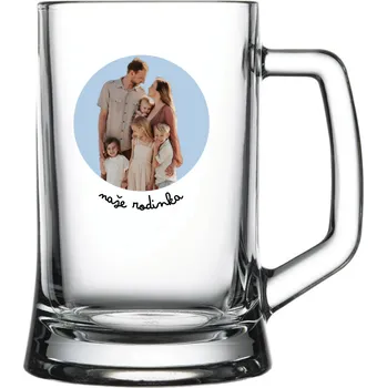 Sklenice Personalizovaná pivní sklenice s výřezem fotky na podkladu
