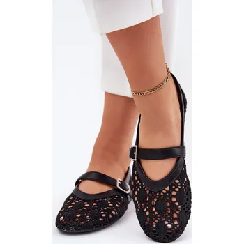 Dámské baleríny Děrované baleríny s páskem černé Orphali 38