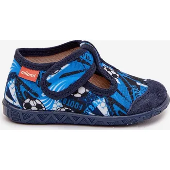 Dámské žabky Dětské pantofle Milami na suchý zip míčky tmavě modré Jasimrra 26