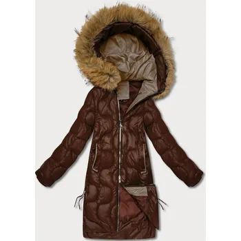 Dámská bunda v čokoládové barvě s ozdobným prošíváním J Style (5M3351-158) odstíny hnědé L (40)