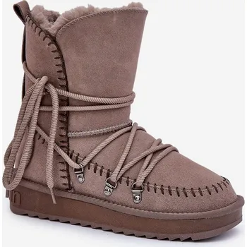 Dívčí sněhule Dámské Sněhule Z Přírodní Semiše D.Franklin DFSH375004 Taupe 40