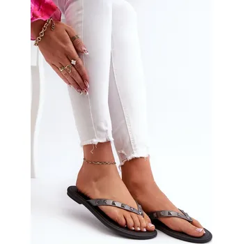 Dámské žabky [Ploché elastické dámské žabky ZAXY JJ285297 šedo-černé] 35/36