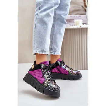 Dámské tenisky Kožené sneakersy na platformě fuchsie Maciejka 06767-15 37