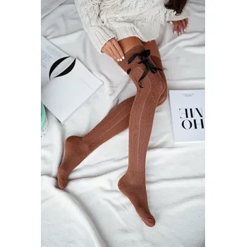 Pánské ponožky AŽUROVÉ PLETENÉ PONOŽKY SE STUHOU 0835.001 kaštanové 37-41