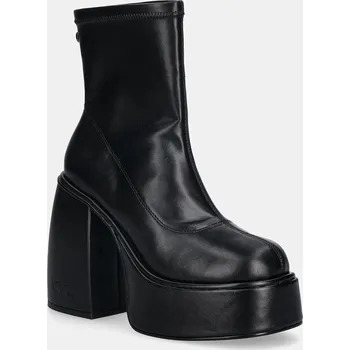 Dámské kozačky Nízké kozačky Buffalo Heart Sock Bootie dámské, černá barva, na podpatku, 1220073-BLK 99X, EUR 38