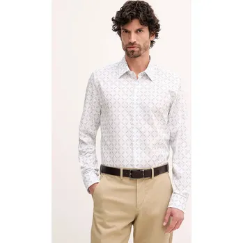 Pánská košile Bavlněná košile Joop! pánská, bílá barva, slim, 30101516 00A, vel. 42