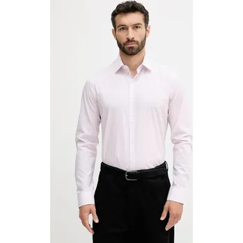 Pánská košile Košile Calvin Klein pánská, růžová barva, slim, s klasickým límcem, LV019EU002 03A, vel. 39