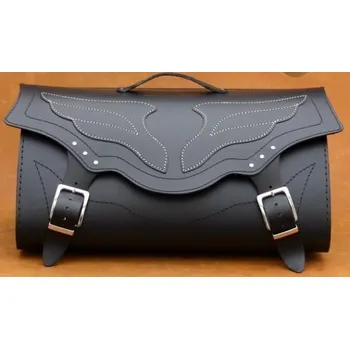 Zavazadlo na motocykl Kožený moto kufr K20, 52x25x33cm - nýty a třásně / bez boční kapsičky 3481-109008