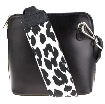 Kabelka NovaKabelka.cz Kožená italská crossbody kabelka Grana Nera s přídavným popruhem