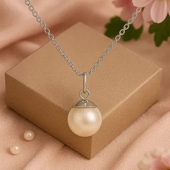 Náhrdelník Yoowey Přívěsek s řetízkem stříbrný perla KO6101_BR030_45