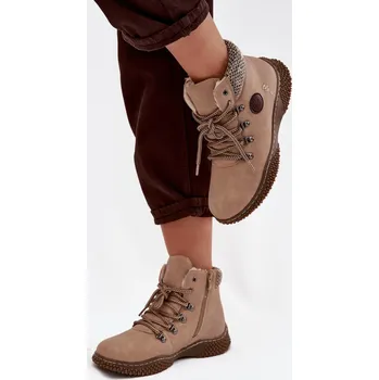 Dámská zimní obuv Vytápěné Kotníkové Traperky Dámské Béžové Zenaya 39