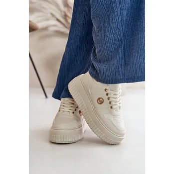 Dámské tenisky Sneakersy Sportovní Boty Dámské Zateplené Na Masivní Podešvi Béžové Verissha 39