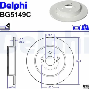 Brzdový kotouč Brzdový kotouč DELPHI BG5149C