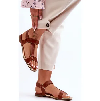 Dámské sandále Ploché Dámské Sandály Na Zip Camel Lissa 36