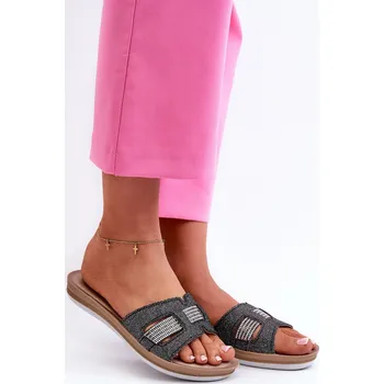 Dámské žabky Pohodlné Lesklé Dámské Žabky Inblu BA000050 Černé 39