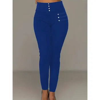 Dámské legíny Dámské legíny s vysokým pasem Barva: Modrá, Velikostní tabulka: XXL