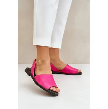 Dámské žabky Kožené Pantofle Fuchsie Zazoo 40327 40