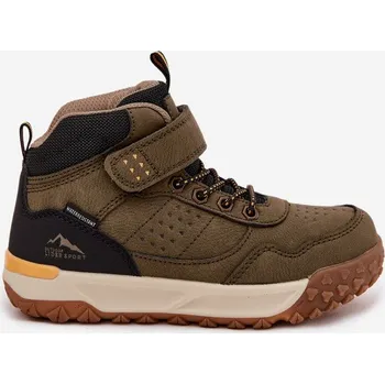 Dívčí sněhule Dětské turistické boty na suchý zip tmavě zelené Pavisse 32