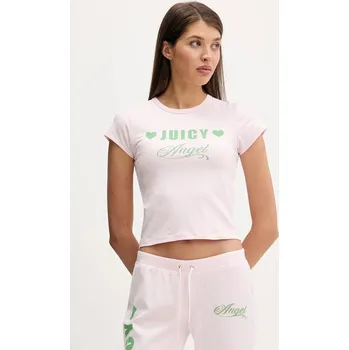 Dámské tričko Tričko Juicy Couture Angel dámské, růžová barva, JCNCT126461 03X, vel. XS