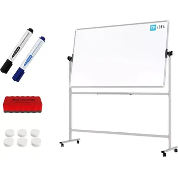 Allboards Mobilní tabule TM Idea, oboustranná, otočná, za sucha stíratelná, magnetická, 170x100 cm – řada FLEX, DMB1710