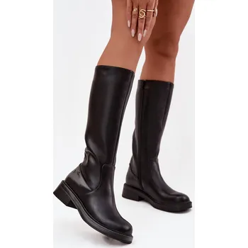 Dámské kozačky Kožené dámské kozačky vyhřívané Maciejka A7164-01 Černé 37