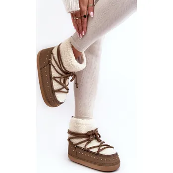 Dívčí sněhule Dámské zateplené sněhule hnědé Rohes 35/36