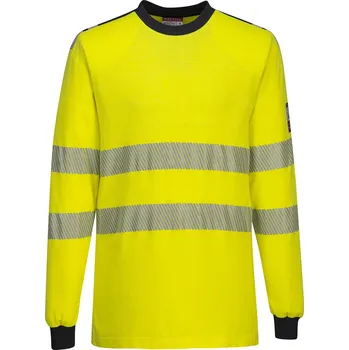 PORTWEST HI-VIS MODAFLAME WX3 FR701 / Nehořlavé reflexní tričko, antistatické - HV žlutá/námořní modrá S