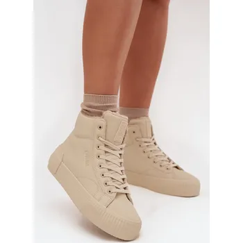 Dámská obuv Zateplené dámské tenisky na platformě Big Star OO274795 Béžové 37