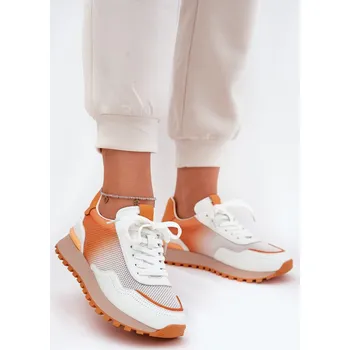 Dámské tenisky Kožené Sportovní Boty S Síťovinou Dámské Vinceza 66775 Oranžové 36