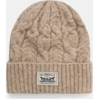 Čepice Čepice z vlněné směsi Levi's béžová barva, 004D4 08X, vel. ONE SIZE
