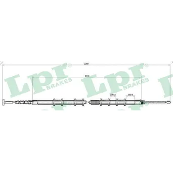 Lanko parkovací brzdy Tažné lanko, parkovací brzda LPR C0188B