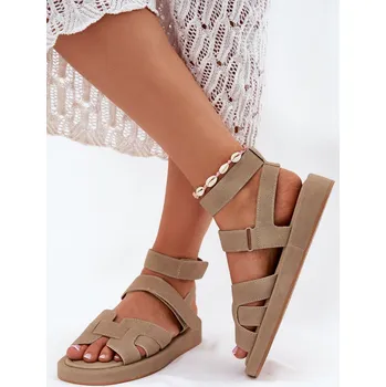 Dámské sandále Dámské sandály na suchý zip Khaki Uvissa 37