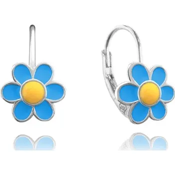 Náušnice Stříbrné naušnice modré kopretiny JMAD0012BE00