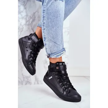 Dámské tenisky Zateplené Kožené Tenisky BIG STAR V274542FW Černé 36