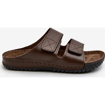 Sada pánského spodního prádla Pohodlné pánské žabky s suchými zipy Inblu FM00001U tmavě hnědé 40