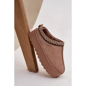 Dámské žabky Dětské zimní boty pro mládež s výšivkou na platformě Khaki Jolisse 30