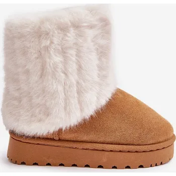 Dívčí sněhule Dětské Sněhule S Kožíškem Camel Crisie 28