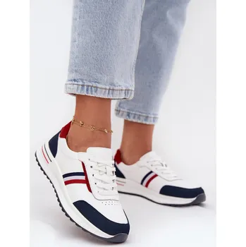 Dámské tenisky Dámské kožené sportovní boty bílo-tmavě modré Lorvessa 37