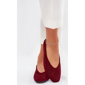 Dámské baleríny Klasické Baletky Z Eko Semiše Bordové Osallin 38