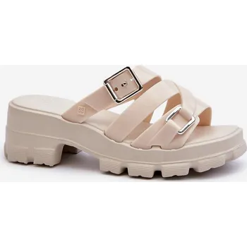 Dámské žabky Vonné Dámské Žabky Na Nízkém Podpatku ZAXY NN285042 Bežové 41/42