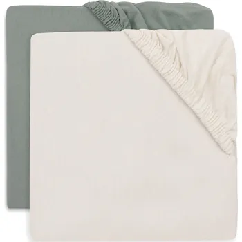 Prostěradlo Jollein Prostěradlo napínací 140/150 x 70/75 cm 2 ks Sea Green/Ivory