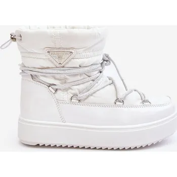 Dívčí sněhule Dámské sněhule na platformě s vázáním bílé Fleure 36