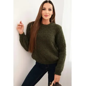 Dámský svetr Dámský svetr z měkkého mohairu khaki UNI