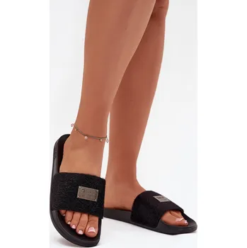 Dámské žabky Dámské Pantofle Na Pěnové Podešvi S Kožešinou Big Star SS274716 Černé 41