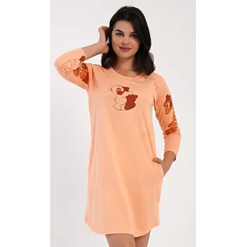 Dámské domácí šaty s tříčtvrtečním rukávem Patricia meruňková L