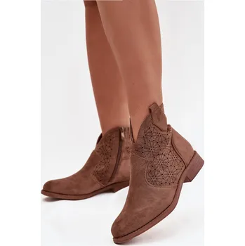 Dámská zimní obuv Dámské kotníkové boty na plochém podpatku S.Barski HY52-532 hnědé 40