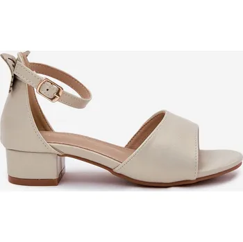 Dámská obuv Lesklé dívčí sandály na nízkém podpatku zlaté Ainare 33