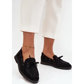 Dámské polobotky Polobotky Mokasyny Dámské Ploché S Šněrováním Černé Zalina 36