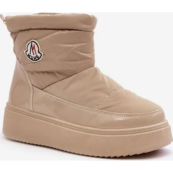 Dívčí sněhule Dámské nazouvací sněhule na platformě Bežová Gattea 37